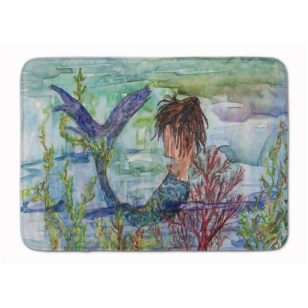 Carolines Treasures Carolines Treasures 8973RUG Brunette Mermaid Coral Fantasy Machine Washable Memory Foam Mat 8973RUG - main
